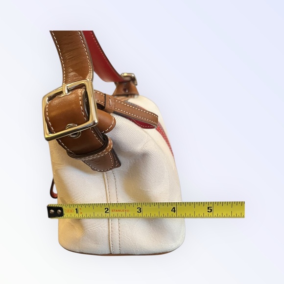 Vintage Coach Studio Small Shoulder Bag 6641 Y2K Ivory Red Blue Stripe Rare COA - Picture 16 of 16